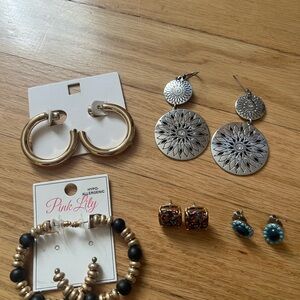 Pink Lily Silver and Gold Earring Collection